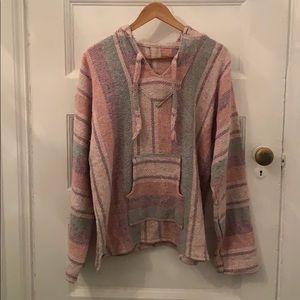 Hooded Mexican Poncho - size L